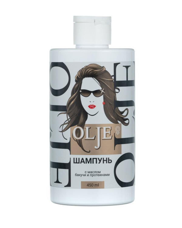 OLJE. Шампунь женский с маслом бакучи и протеинами, 450 мл в Волгограде